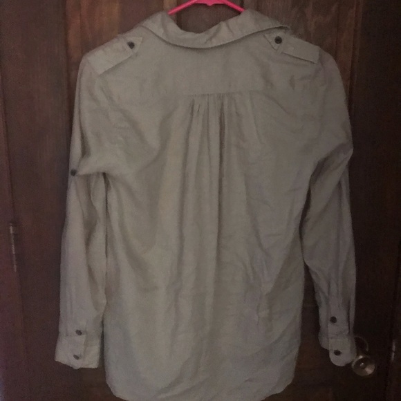 Beige Button-Down Top - Picture 3 of 3